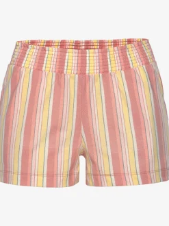 Pyjama court avec t-shirt uni et short imprimé