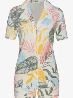 Pyjama court classique à motif tropical