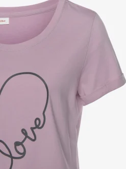 Pyjama court t-shirt à encolure ronde et manches courtes avec revers aux ourlets