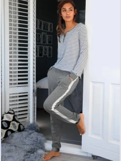 Pyjama imprimé, manches et jambes longues