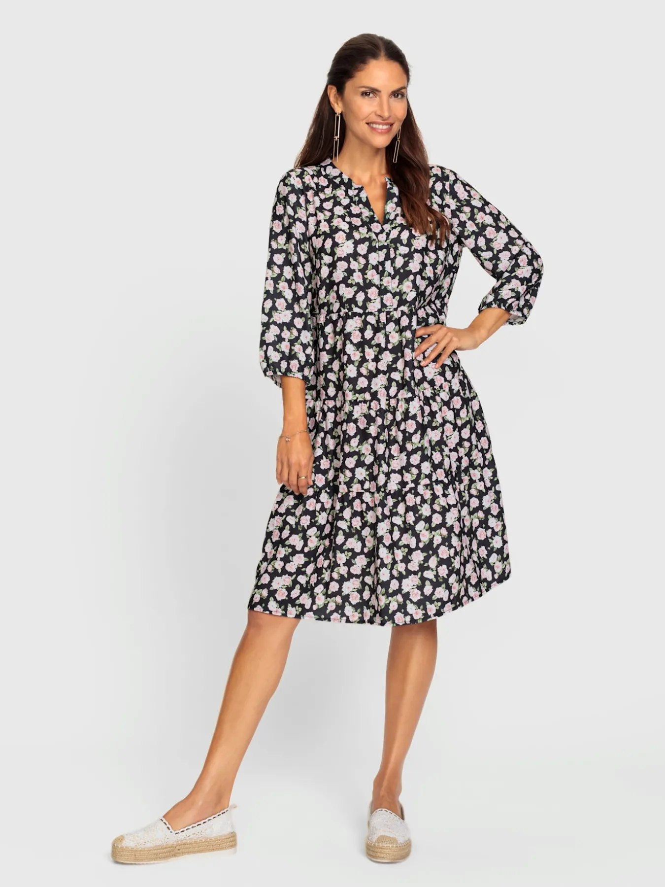 Robe à fleurs coupe en a affinante