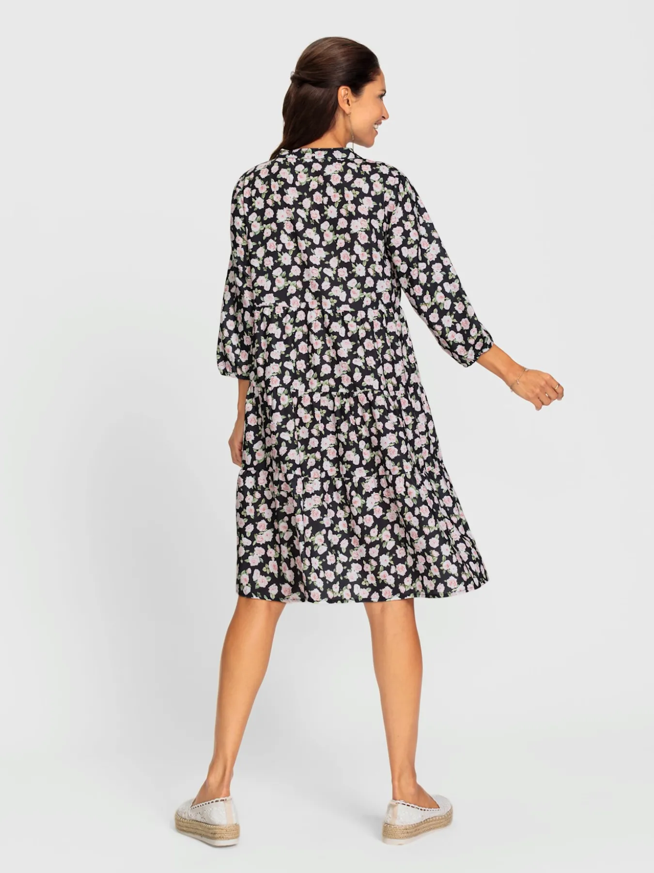 Robe à fleurs coupe en a affinante