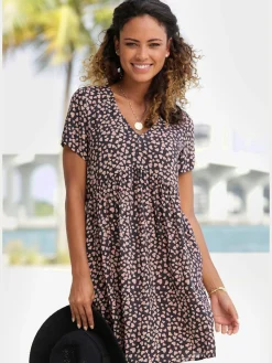 Robe chemisier décontractée à encolure en v