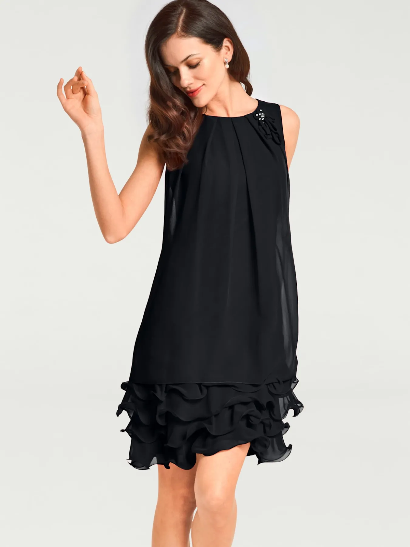 Robe de cocktail qualité crêpe légère et fluide