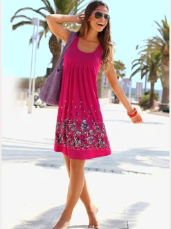 Robe de plage robe d'été imprimée sans manches