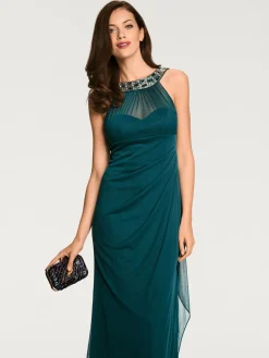 Robe de soirée élégant, empiècement tendance