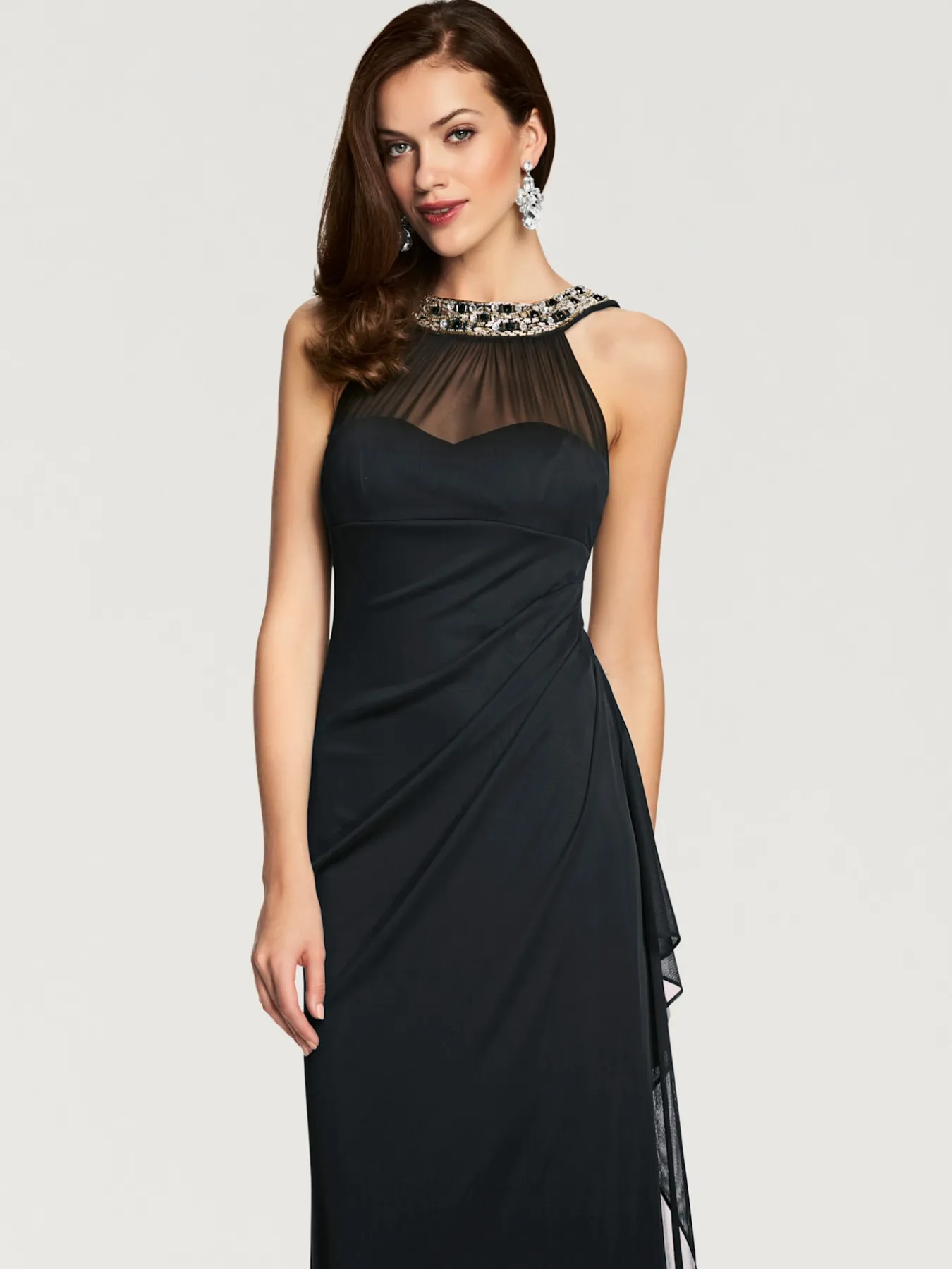 Robe de soirée élégant, empiècement tendance
