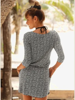 Robe d'été encolure avec glissière couleur or