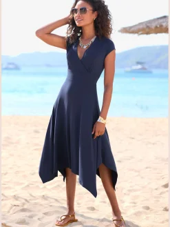 Robe d'été encolure en v effet cache-cœur