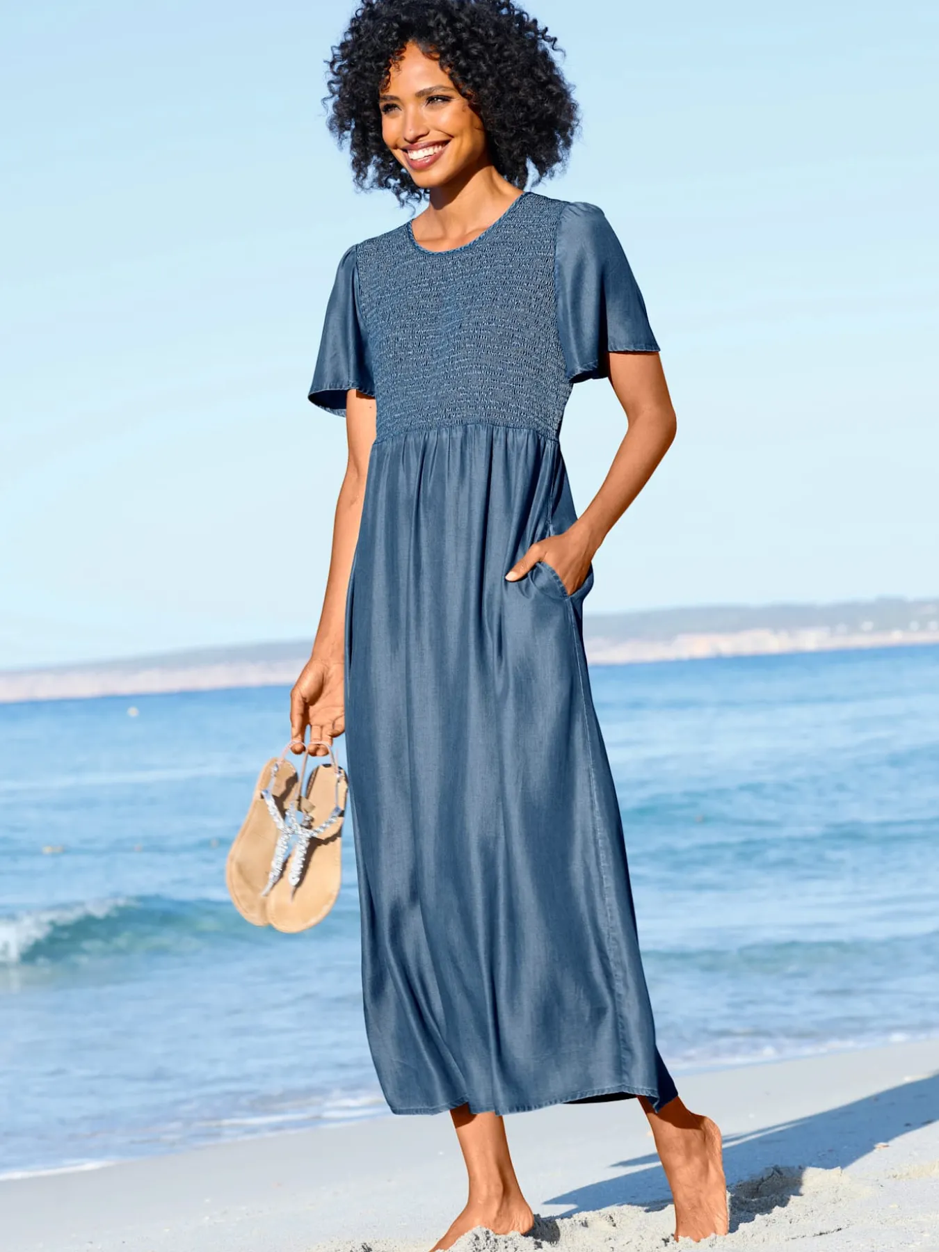 Robe d'été partie smockée élastique