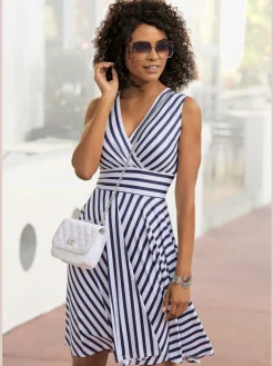 Robe d'été robe portefeuille courte à col v