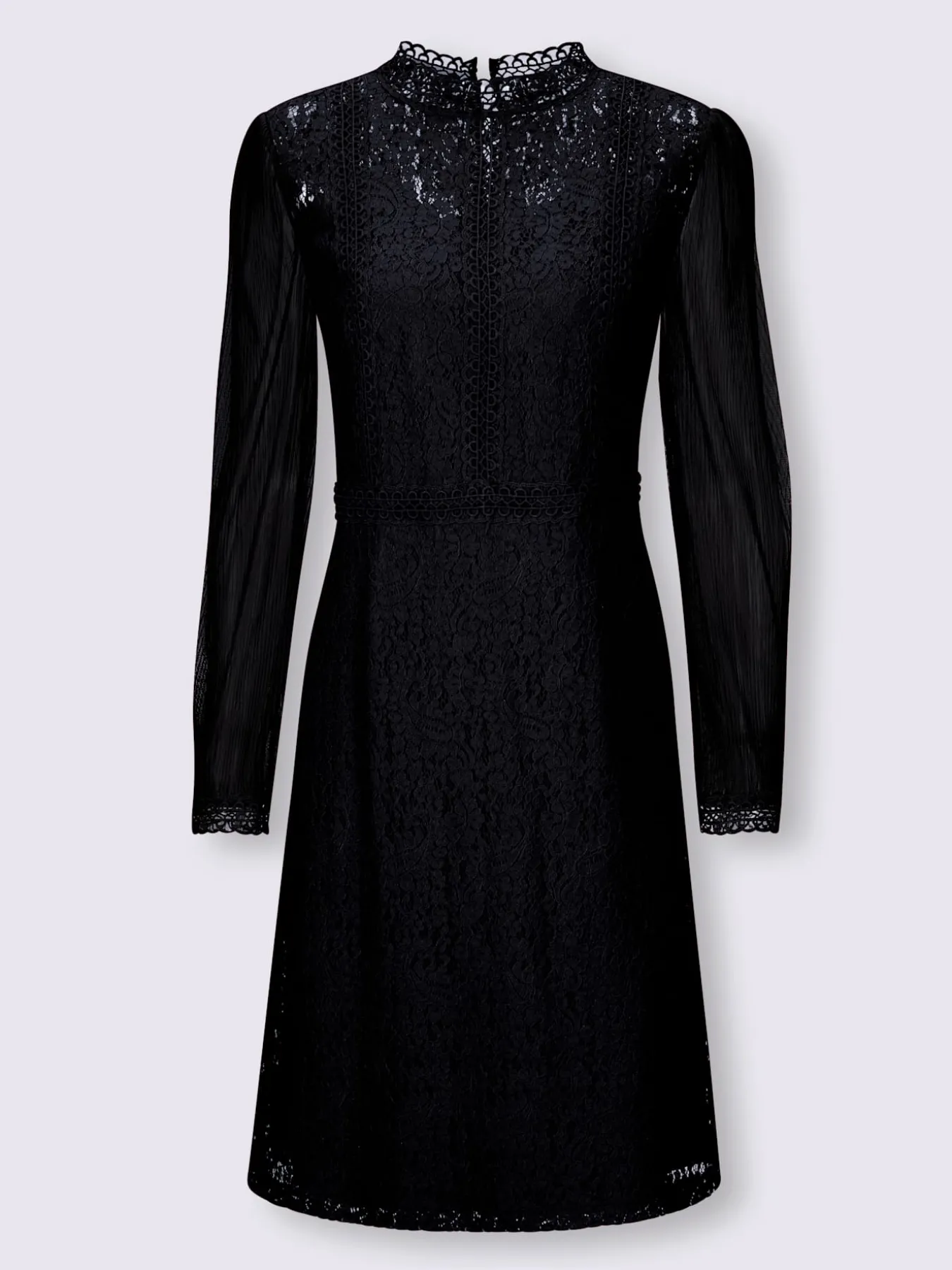 Robe en dentelle manches de qualité plissée