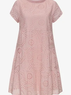 Robe en dentelle robe d'été à encolure ronde haute