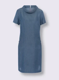 Robe en jean col à revers élégant