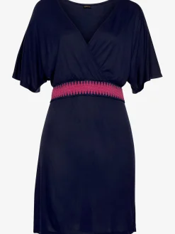Robe en jersey col v effet cache-cœur