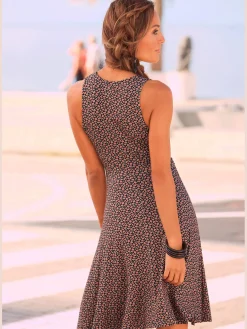 Robe en jersey col v effet cache-cœur