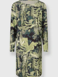 Robe en jersey joli motif feuilles