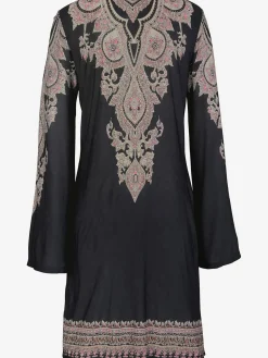 Robe en jersey robe caftan avec laçage à l'encolure