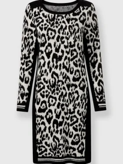 Robe en tricot joli jacquard à l'aspect animal