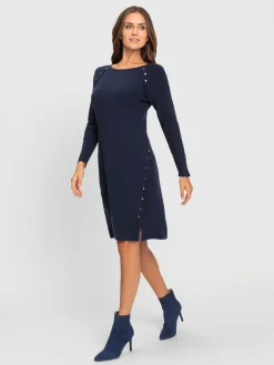 Robe en tricot élégants rivets fantaisie