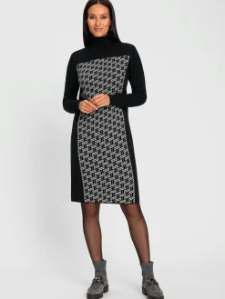 Robe en tricot motif jacquard tendance