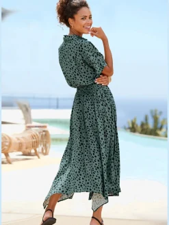 Robe imprimée col chemisier tendance