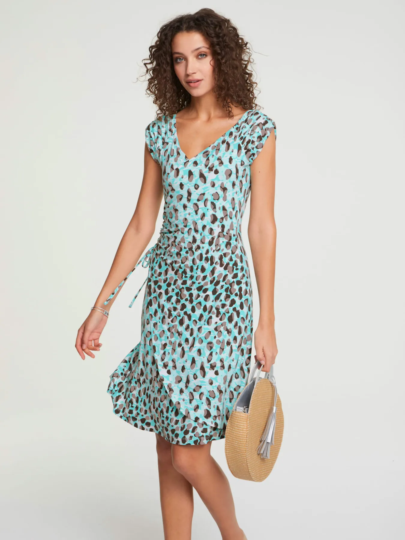 Robe imprimée effet cache-cœur tendance