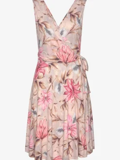 Robe imprimée encolure en v dégagée devant et au dos
