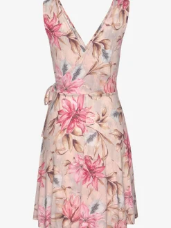 Robe imprimée encolure en v dégagée devant et au dos