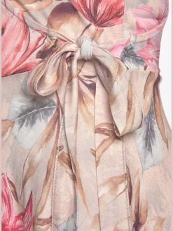 Robe imprimée encolure en v dégagée devant et au dos