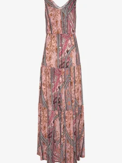 Robe longue col v devant et au dos