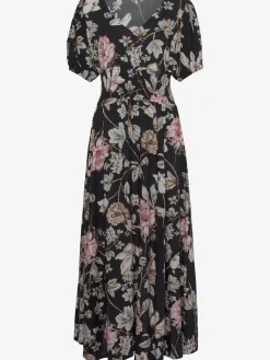 Robe longue col v profond