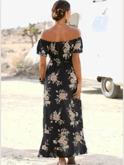 Robe longue comme chemisier carmen ou sur les épaules