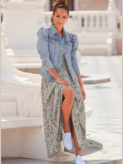 Robe longue encolure en v dégagée