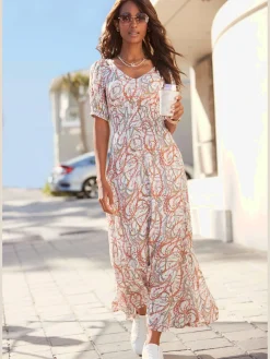 Robe longue encolure en v dégagée