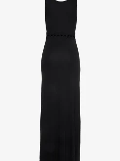 Robe longue encolure en v effet cache-cœur