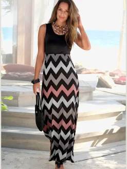 Robe longue encolure ronde