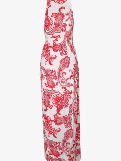 Robe longue séduisante encolure réglable