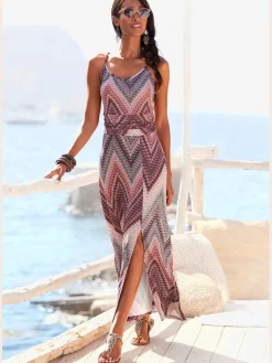 Robe mi-longue encolure ronde