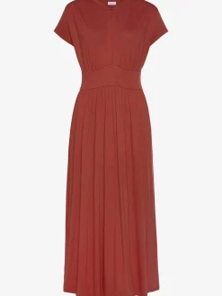 Robe mi-longue minirobe avec glissière devant