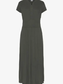 Robe mi-longue minirobe avec glissière devant