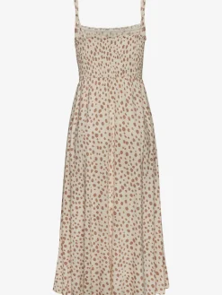 Robe mi-longue robe longueur mollet avec imprimé à pois