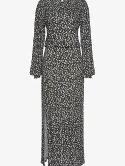 Robe mi-longue robe midi avec encolure ronde