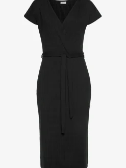 Robe mi-longue robe portefeuille à manches courtes longueur midi
