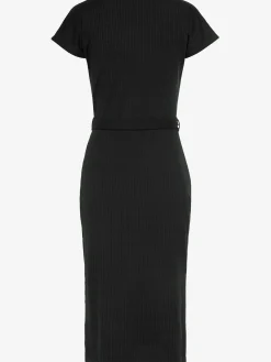 Robe mi-longue robe portefeuille à manches courtes longueur midi