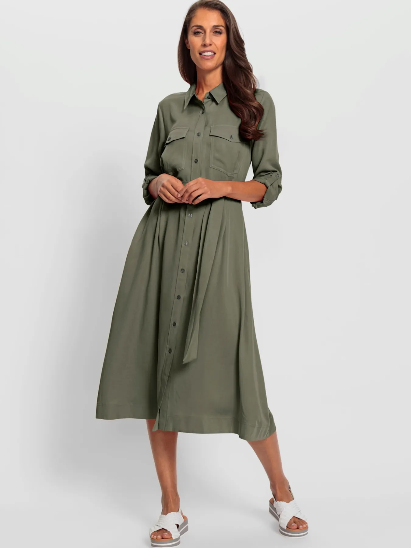Robe tissée ceinture à nouer