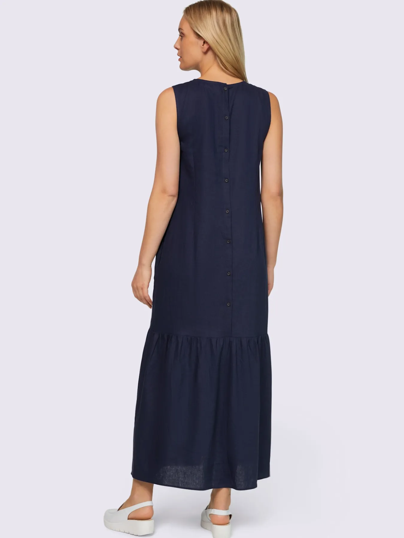 Robe tissée patte de boutonnage au dos