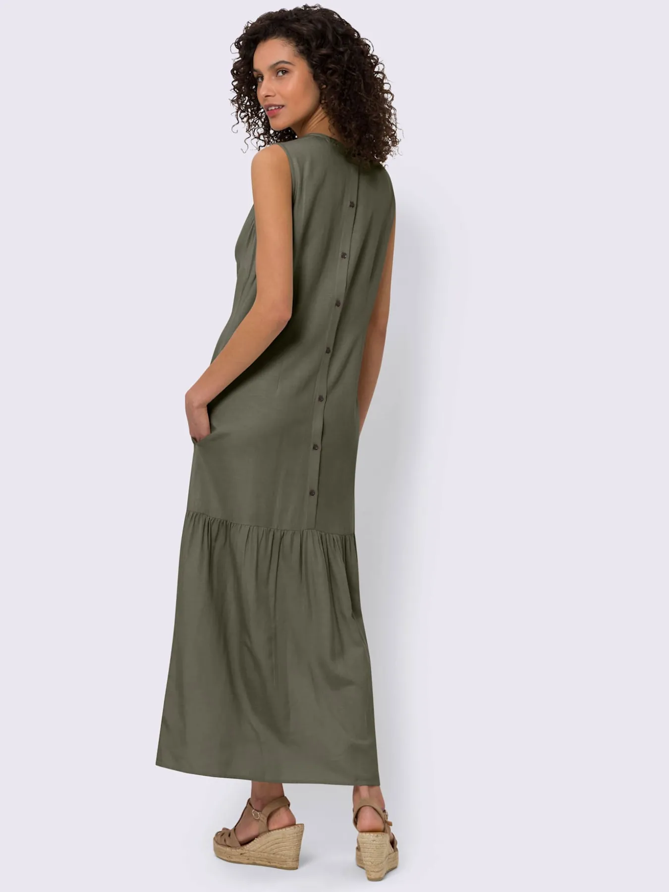 Robe tissée patte de boutonnage au dos