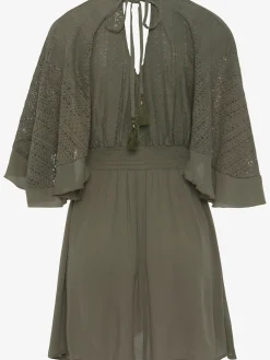 Robe tunique col v chevauchant