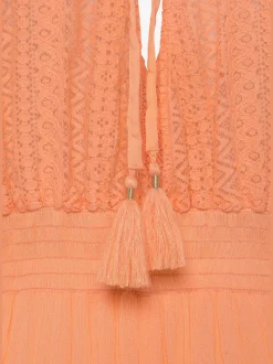 Robe tunique col v chevauchant